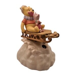 Lenox Disney Music Box Winnie the Pooh Piglet on Sled Figurine Porcelain